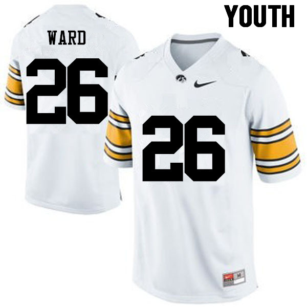 Youth Iowa Hawkeyes #26 Kevin Ward College Football Jerseys-White - Click Image to Close